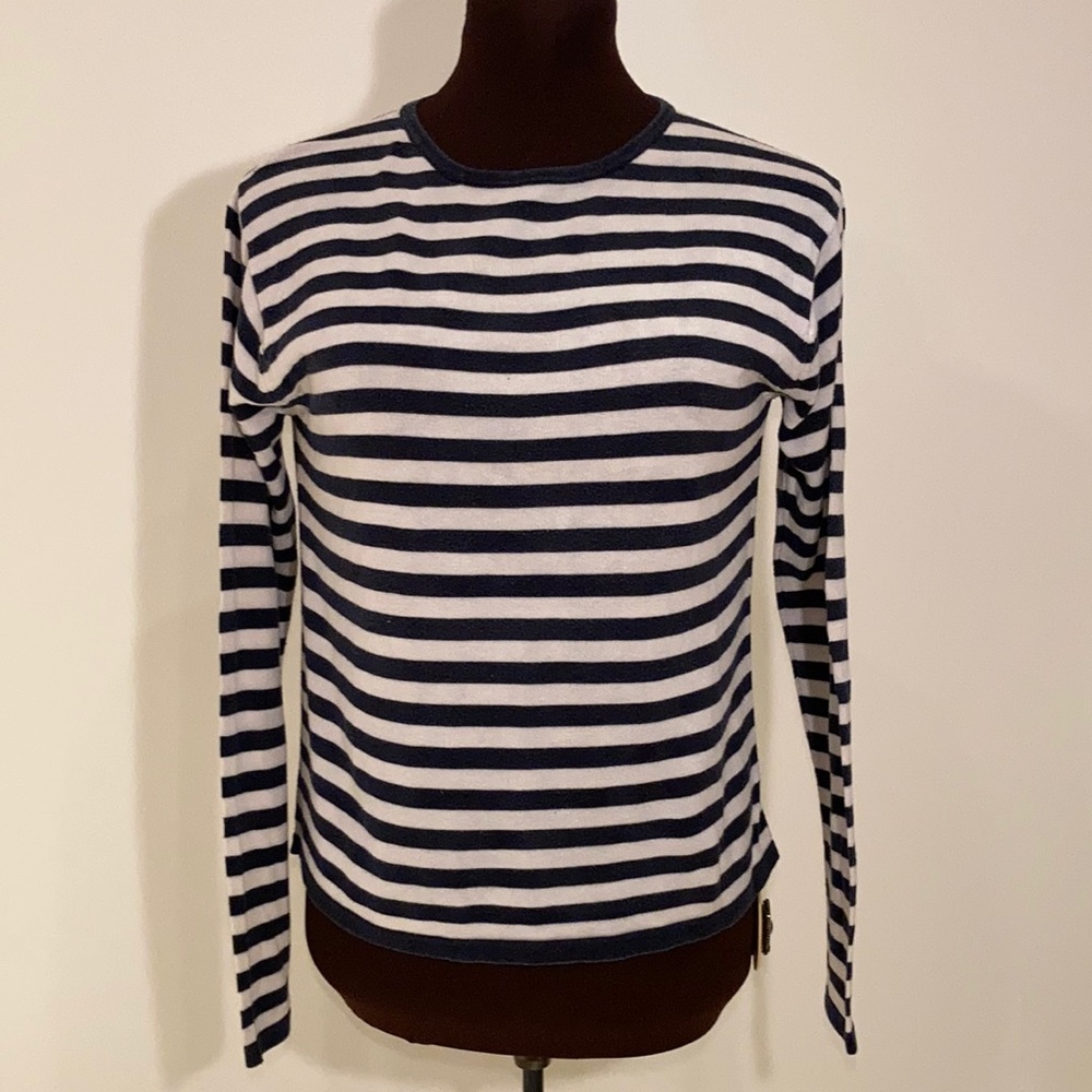 Evelyn & Arthur 100% silk striped sweater small